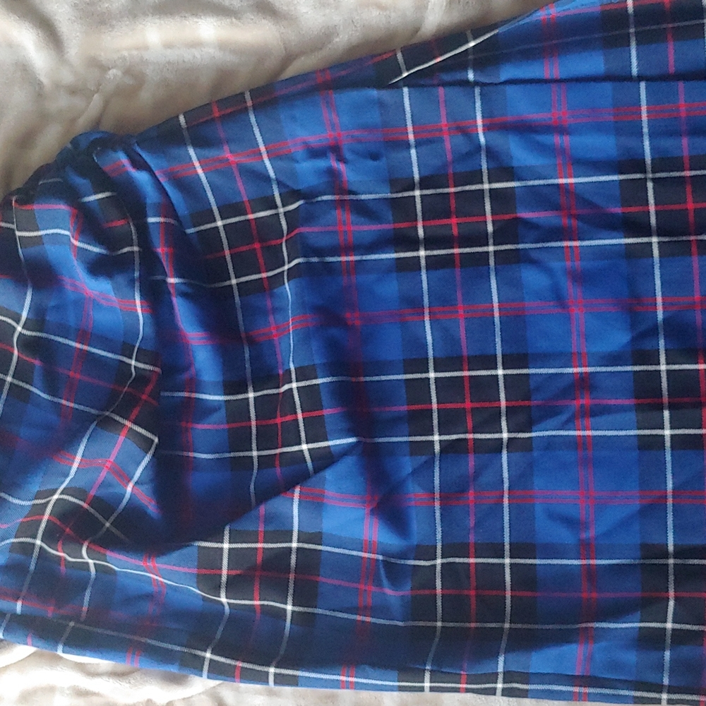 Zara crunched side plaid midi skirt